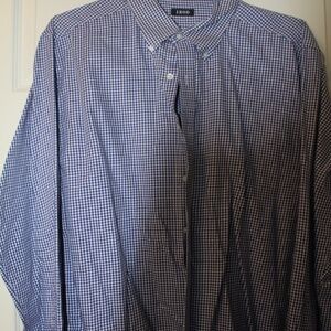 IZOD, Large, Blue Plaid Button Down Oxford